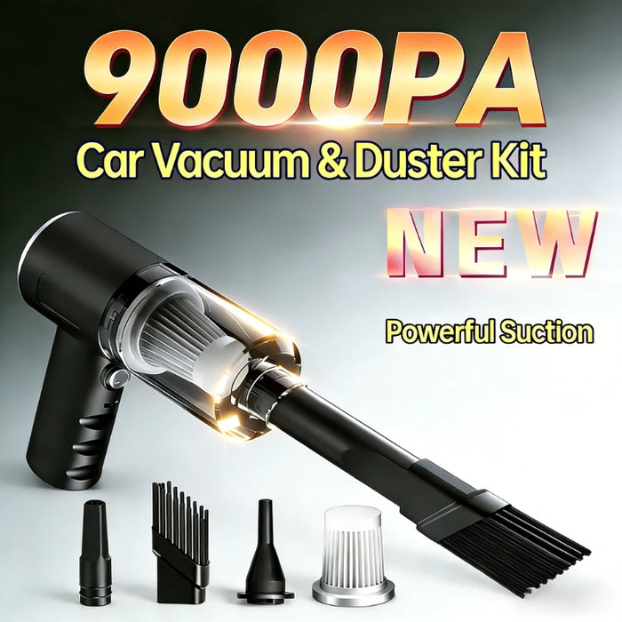 9000Pa Wireless Car Vacuum Cleaner USB Charging 1200mAh Portable Cleaning Appliance Mini Wet and Dry Vacuum Cleaner Household