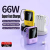 Mini batería externa portátil de 20000 mAh con carga rápida de 66 W para teléfonos iPhone, Huawei y Xiaomi.