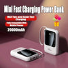 Mini batería externa portátil de 20000 mAh con carga rápida de 66 W para teléfonos iPhone, Huawei y Xiaomi.